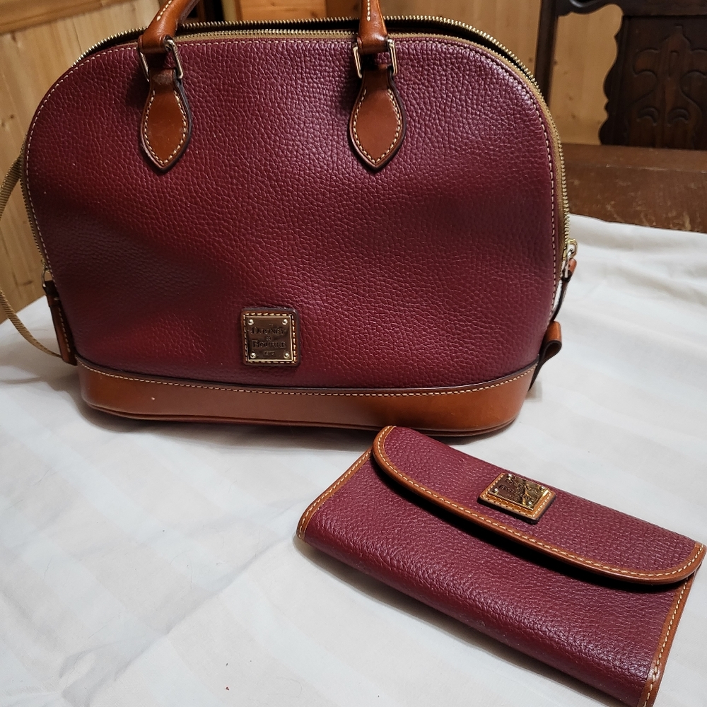Dooney and Burke satchel and matching wallet